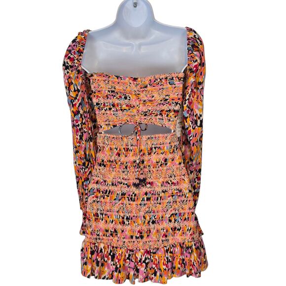 Maaji Prism Cat Marta Short Dress Smocked Mini 4 in 1 Wear Cut Out Tassels M NEW - Picture 6 of 16